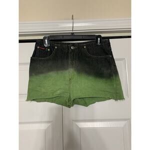 Vintage Fubu Y2K Blue & Green Ombré Denim Women’s Shorts Size 7/8